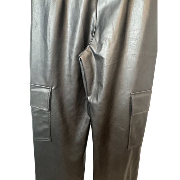 2/$30 ZARA Small High-Waisted Faux Leather Halter Bib Overalls Cargo Style - Picture 6 of 16